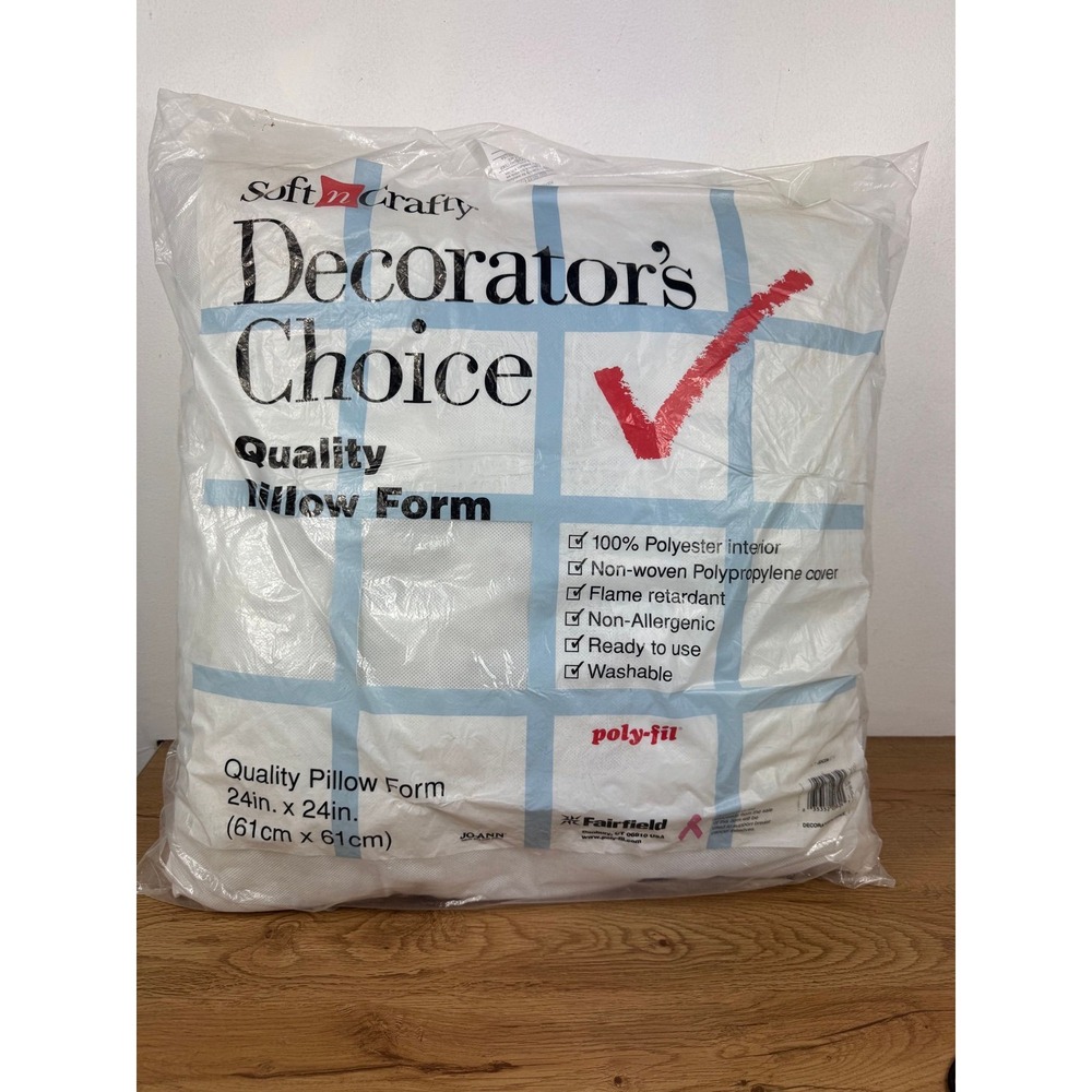 One Soft n Crafty Decorator's Choice 24x24" Square QUALITY PILLOW FORM Polyester